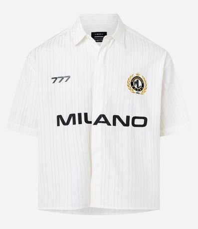 Camisa Oversized con Estampado Localizado y Lettering Texturizado 5