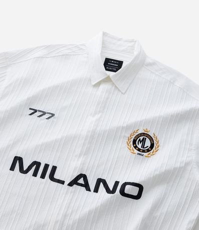 Camisa Oversized con Estampado Localizado y Lettering Texturizado 7