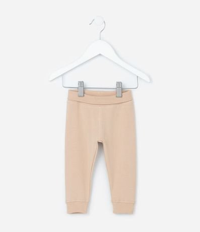 Pantalón Infantil con Cintura Plegada y Puños Canalé - Talle RN a 18 Meses