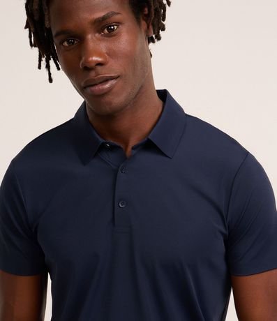 Camisa Polo Slim en Poliamida con Botones en el Cuello 6