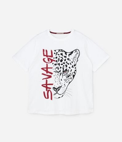 Remera Alargada con Estampa Savage Curve & Plus Size 4