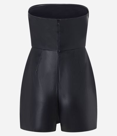 Enterito Short Pollera en PU con Bajo Asimétrica 8