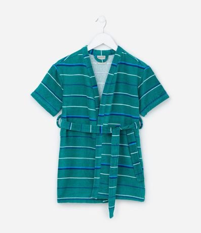 Bata de Baño Infantil Toalla con Estampa de Rayas - Talle 3 a 16 años