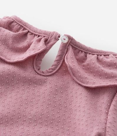 Body Infantil en Algodón Texturizado con Volado en el Cuello - Talle 0 a 24 meses 4