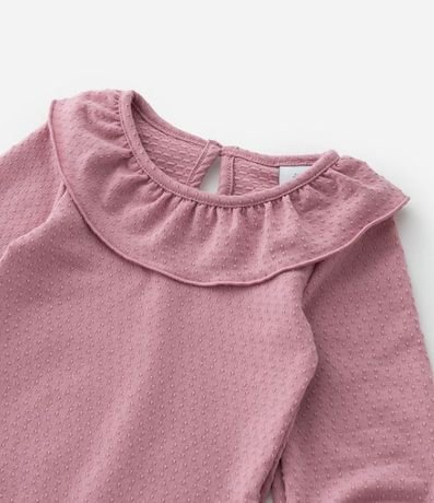 Body Infantil en Algodón Texturizado con Volado en el Cuello - Talle 0 a 24 meses 7