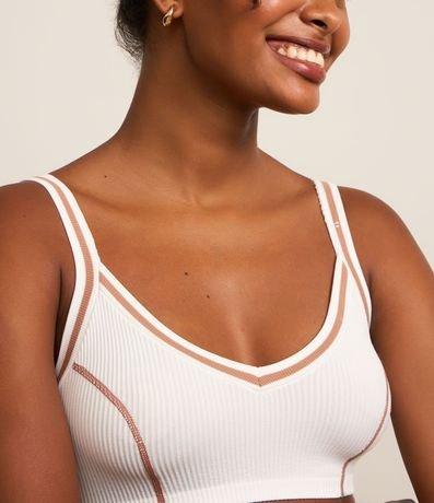 Soutien Canelado en Poliamida Seamless con Recortes Contrastantes 4