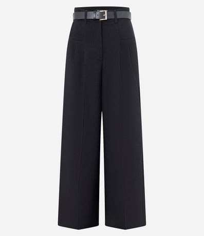 Pantalón Wide Leg en Sastrería con Pliegues y Cinturón 6