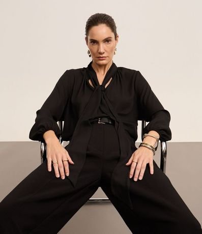 Pantalón Wide Leg en Sastrería con Pliegues y Cinturón 5