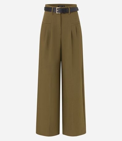 Pantalón Wide Leg en Sastrería con Pliegues y Cinturón 8