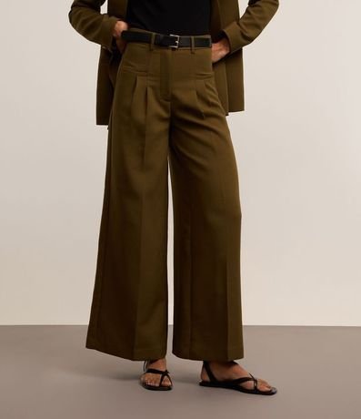 Pantalón Wide Leg en Sastrería con Pliegues y Cinturón 4