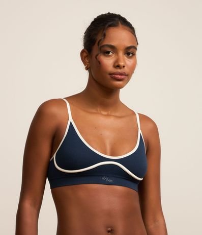 Soutien Sport Seamless con Detalles Contrastantes y Textura