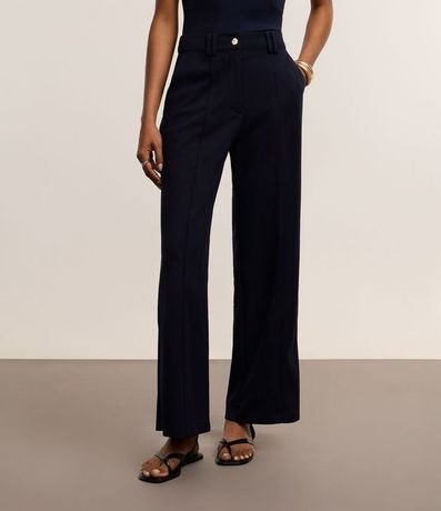 Pantalón Wide Cintura Baja en Crepé con Frisos 3