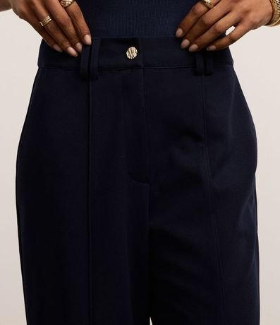 Pantalón Wide Cintura Baja en Crepé con Frisos 4