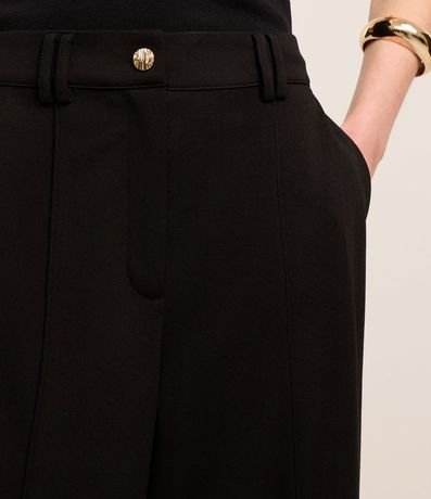 Pantalón Wide Cintura Baja en Crepé con Frisos 4