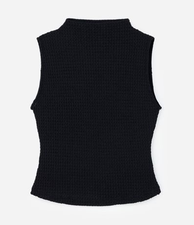 Blusa Musculosa con Cuello Alto y Textura Curve & Plus Size 4