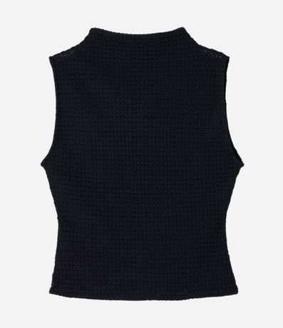 Blusa Musculosa con Cuello Alto y Textura Curve & Plus Size 5