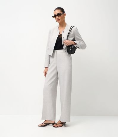 Pantalón Wide Leg Sastrería en Crepé con Bolsillos