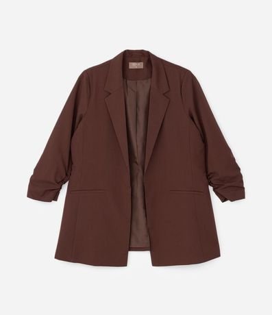 Blazer Alargado en Crepé con Manga Fruncida Curve & Plus Size 5
