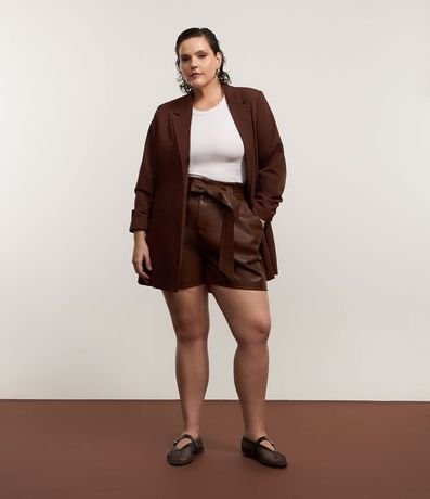 Blazer Alargado en Crepé con Manga Fruncida Curve & Plus Size 2