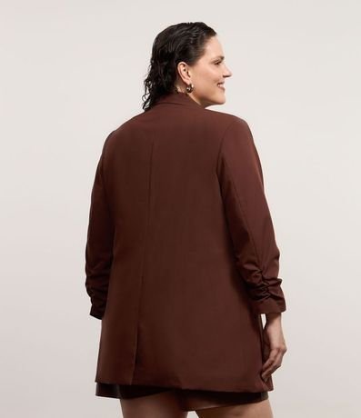 Blazer Alargado en Crepé con Manga Fruncida Curve & Plus Size 3