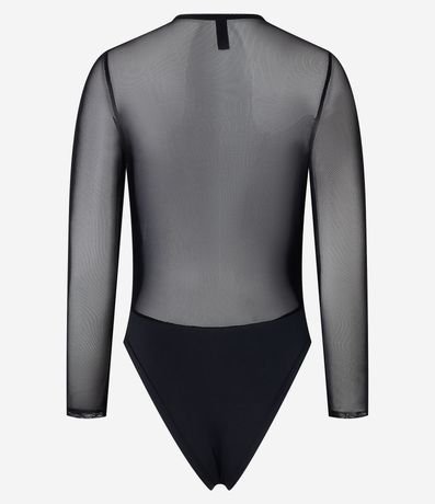 Body en Tule con Escote Traspasado y Transparencia en las Mangas 7