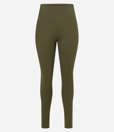 Pantalón Legging Deportiva en Microfibra con Cintura alto y Detalle Canelado