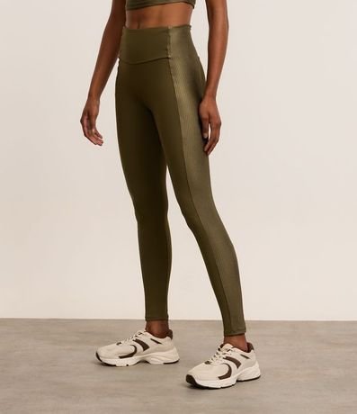 Pantalón Legging Deportiva en Microfibra con Cintura alto y Detalle Canelado 2