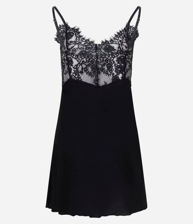 Camisón Sin Copa en Malla con Detalles en Encaje 6