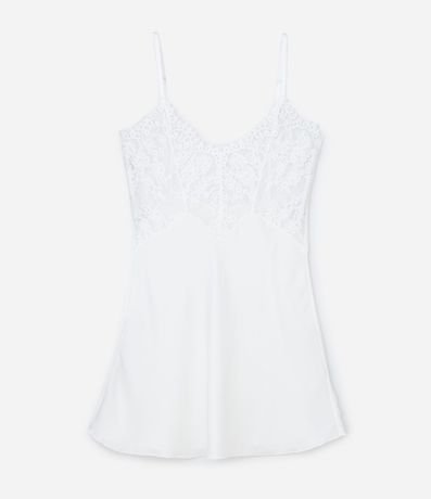 Camisón Sin Copa en Malla con Detalles en Encaje 4