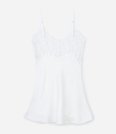 Camisón Sin Copa en Malla con Detalles en Encaje 5