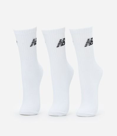 kit 03 Medias Cano Mediano en Algodón New Balance