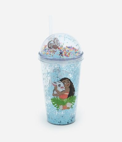 Vaso con Pajita Reutilizable de Moana