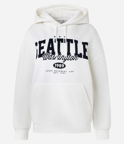 Saco Cerrado Overtop en Algodón con Estampa Lettering Seattle 6