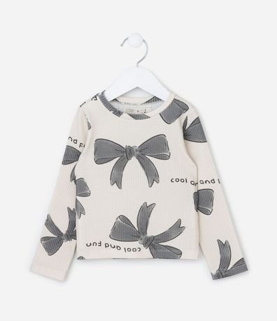 Blusa Infantil Acanalada con Estampa de Enlaces - Talle 1 a 6 Años
