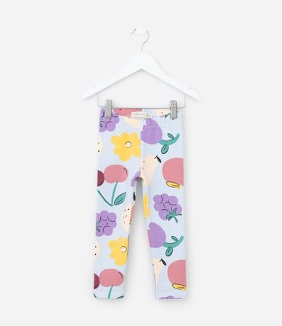 Pantalón Legging Infantil Calientita con Estampa Flores - Talle 1 a 6 años