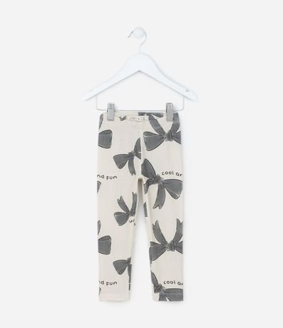 Pantalón Legging Infantil Acanalada con Estampa Lazos - Talle 1 a 6 años 1
