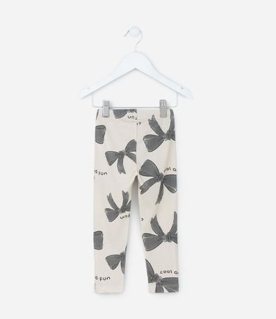 Pantalón Legging Infantil Acanalada con Estampa Lazos - Talle 1 a 6 años 2