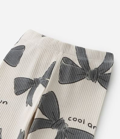 Pantalón Legging Infantil Acanalada con Estampa Lazos - Talle 1 a 6 años 5