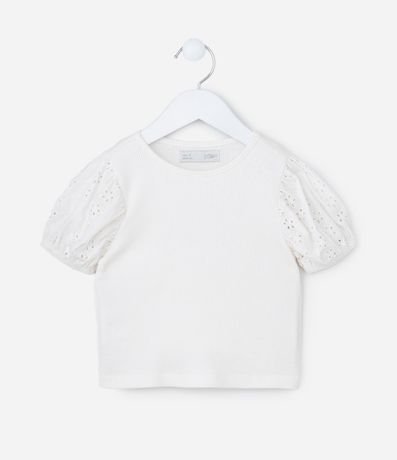 Blusa Infantil en Rib con Broderie en la Manga - Talle 1 a 6 años 1