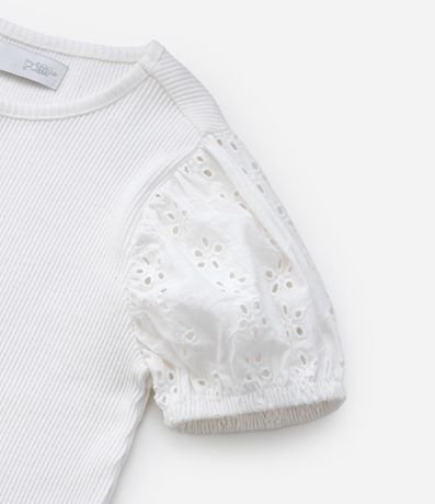 Blusa Infantil en Rib con Broderie en la Manga - Talle 1 a 6 años 4