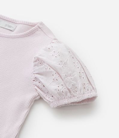 Blusa Infantil en Rib con Broderie en la Manga - Talle 1 a 6 años 5