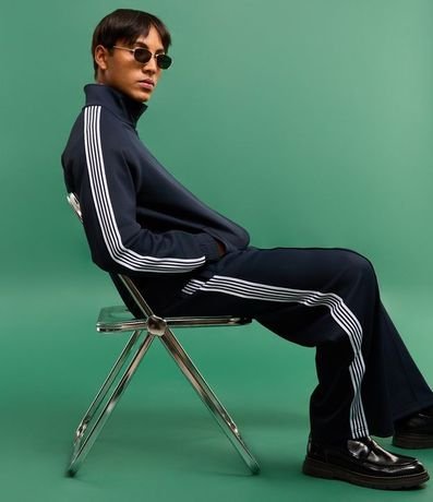 Pantalones Wide Leg en Helanca Rayas Laterales 3