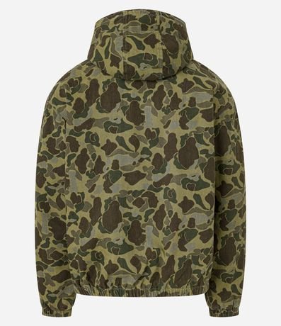 Campera en Sarga con Sisa Deslocada y Estampa Camuflada 9