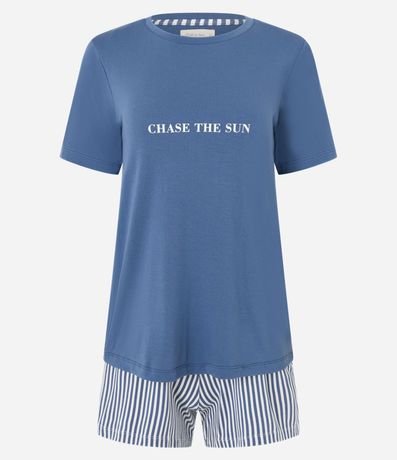 Pijama Short Doll con Estampa Lettering Chase The Sun 5