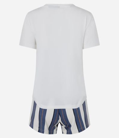 Pijama Short Doll en Viscosa con Estampa Visualize y Short Rayado 6