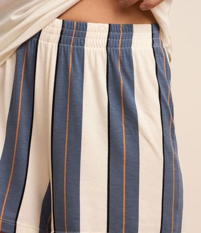 Pijama Short Doll en Viscosa con Estampa Visualize y Short Rayado 4