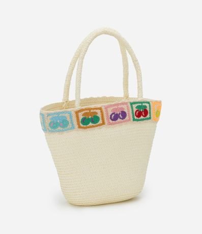 Cartera de Paja Infantil con Bordado Frutas - Talle único