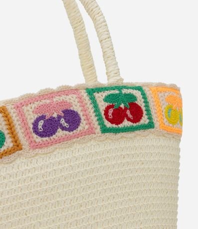 Cartera de Paja Infantil con Bordado Frutas - Talle único 5