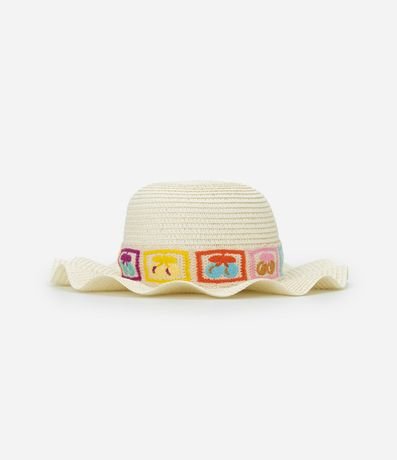 Sombrero de Paja Infantil con Bordado Frutas - Talle único 2