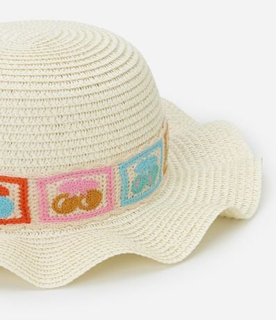 Sombrero de Paja Infantil con Bordado Frutas - Talle único 3